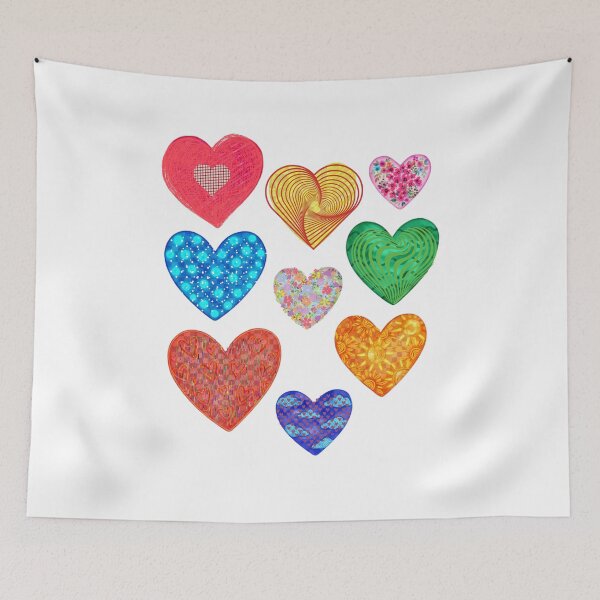 Item preview, Eclectic Col lection of Abstract and Patterned Hearts designed and sold by VibranPalette.