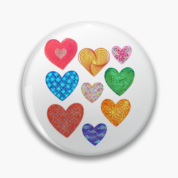 Item preview, Eclectic Col lection of Abstract and Patterned Hearts designed and sold by VibranPalette.