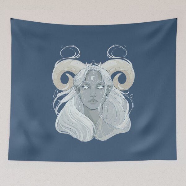 Item preview, Lunar Fantasy Goddess with Ram Horns designed and sold by MythicMood.