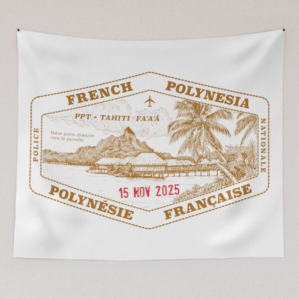 Item preview, Passport Stamp - Tahiti, French Polynesia designed and sold by travelwitheric.