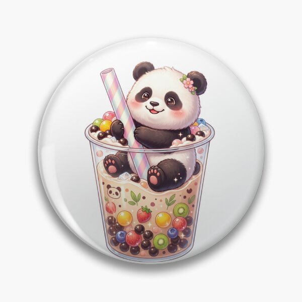 Artikelvorschau, Panda sitzt in Bubble Tea entworfen und verkauft von kidoramagic.