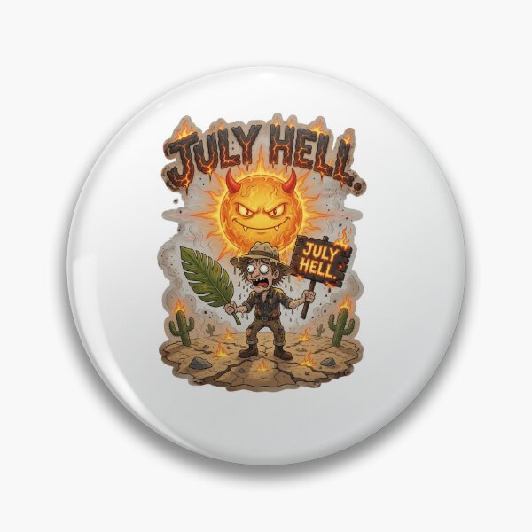 Item preview, July Hell Funny Summer Heat Sticker designed and sold by Imaginarium of Chaos falcon88 .