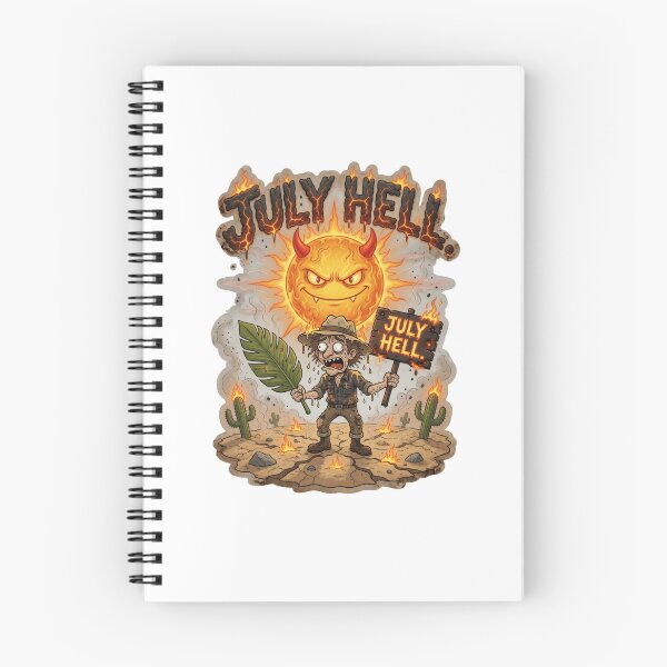 Item preview, July Hell Funny Summer Heat Sticker designed and sold by Imaginarium of Chaos falcon88 .