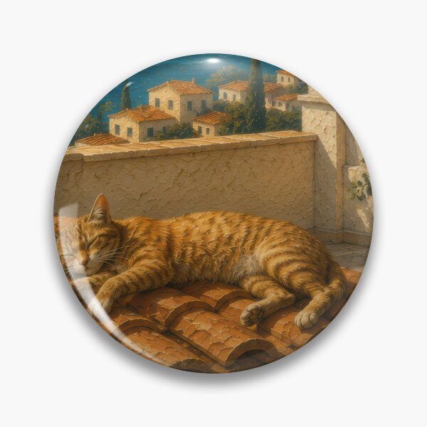 Item preview, Cats Relaxing on Mediterranean Terrace designed and sold by Andy Gambino Art.