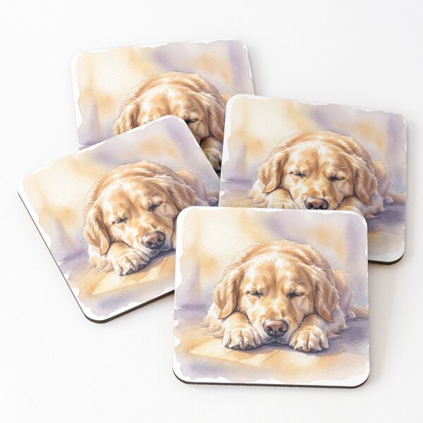 Item preview, Tranquil Watercolor Golden Retriever Dog Face and Paws in Sunbeam designed and sold by 0Zetgest.