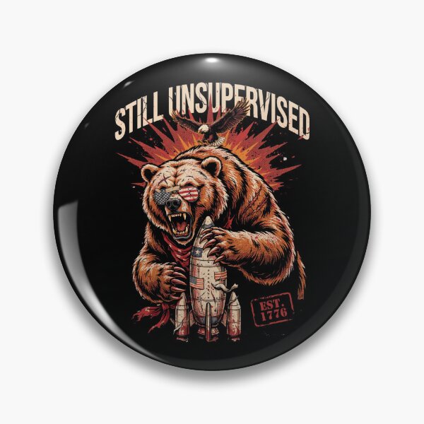 Item preview, Still Unsupervised Roaring Grizzly Bear Missile Patriotic Tee v1 designed and sold by DarylWelsh2024.