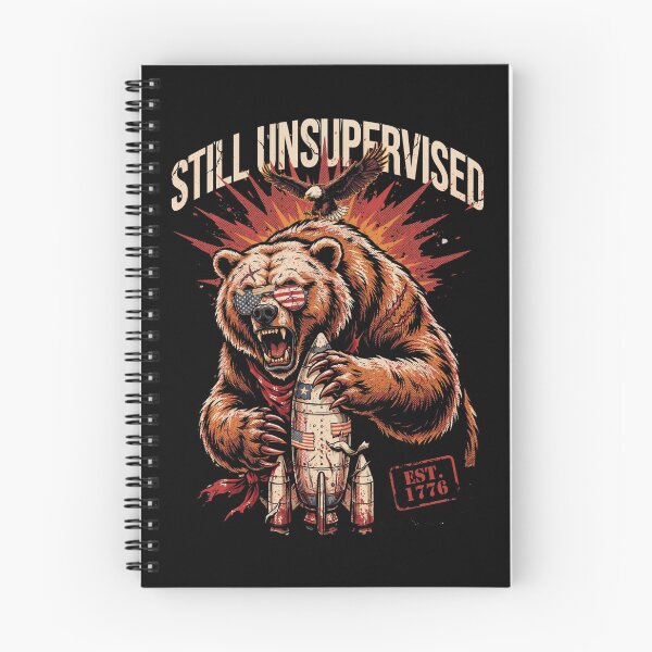 Item preview, Still Unsupervised Roaring Grizzly Bear Missile Patriotic Tee v1 designed and sold by DarylWelsh2024.