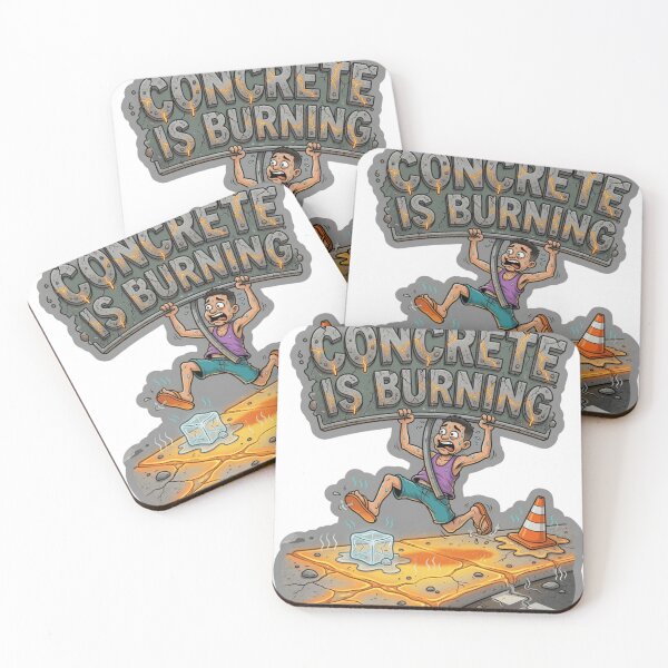 Item preview, The Concrete Is Burning Funny Summer Sticker designed and sold by Imaginarium of Chaos falcon88 .