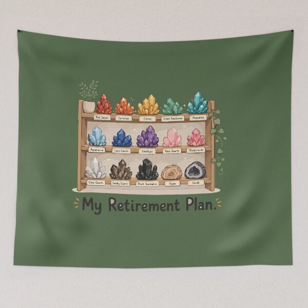 Item preview, My Retirement Plan Funny Crystal Collection Sticker for Rockhounds & Mineral Lovers designed and sold by SimplePoDesign.
