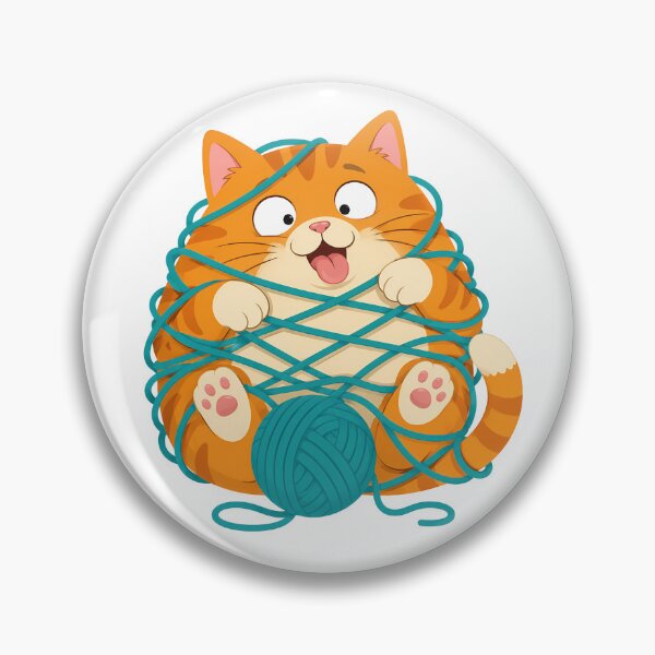 Item preview, Cute Kawaii Cat Playing With Yarn designed and sold by سله أرت.