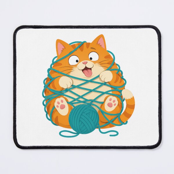 Item preview, Cute Kawaii Cat Playing With Yarn designed and sold by Sela Art .