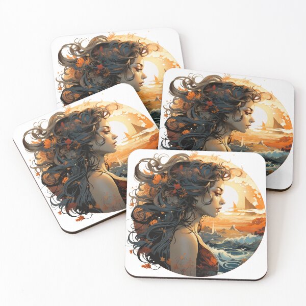 Item preview, Autumn Moon Goddess – Fantasy Ocean Dreamscape designed and sold by Mysterium AI.