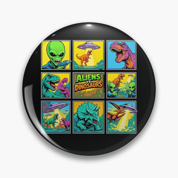 Item preview, Aliens vs Dinosaurs Retro Pop Art designed and sold by redsharkuk.
