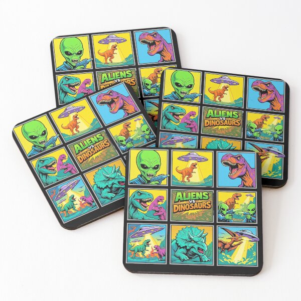 Item preview, Aliens vs Dinosaurs Retro Pop Art designed and sold by redsharkuk.