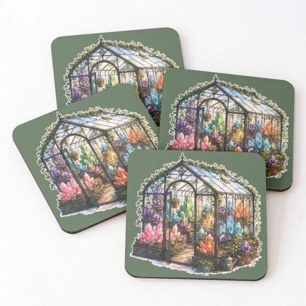 Item preview, Crystal Greenhouse Sticker for Crystal Lovers, Rock Collectors & Cozy Botanical Aesthetic designed and sold by SimplePoDesign.