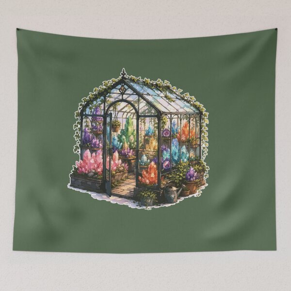 Item preview, Crystal Greenhouse Sticker for Crystal Lovers, Rock Collectors & Cozy Botanical Aesthetic designed and sold by SimplePoDesign.