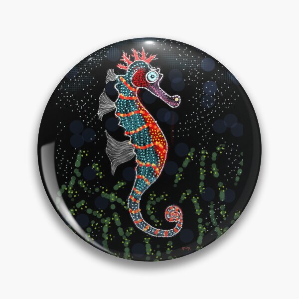 Item preview, Neon Seahorse - Psychedelic Seahorse in Colorful Pointillism - Marine Digital Art - Decoration, Fashion & Gifts designed and sold by Pk-Gn-  /(°^°)\.