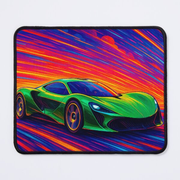 Item preview, Green Hypercar Sonic Boom - Abstract Neon Speed Art designed and sold by Nexus Space.