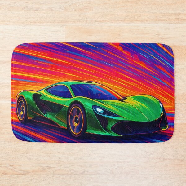 Item preview, Green Hypercar Sonic Boom - Abstract Neon Speed Art designed and sold by Nexus Space.