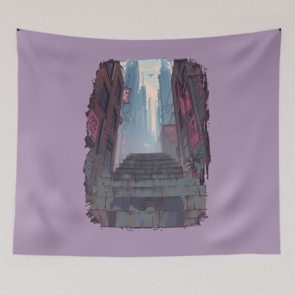 Item preview, Cyberpunk Street With No Girl Neo Tokyo Painterly Manga Art designed and sold by The Fine Print by BassAddict.