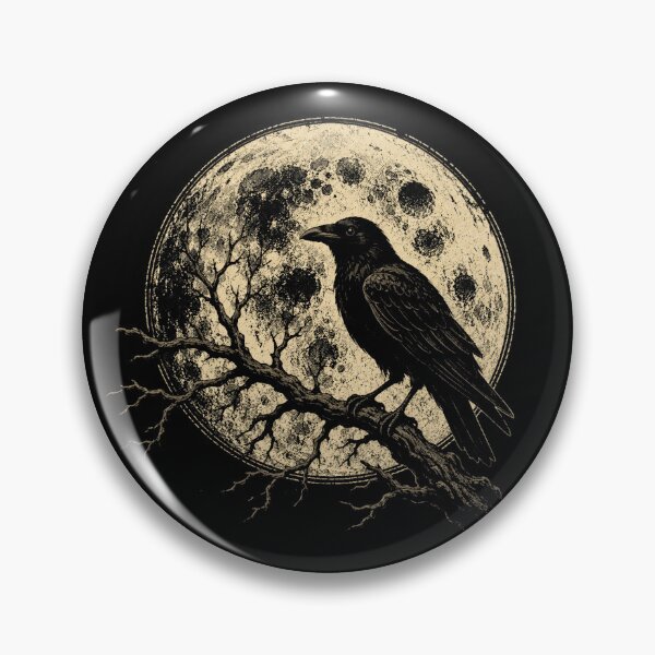 Item preview, Vintage Raven Moon Gothic Retro Nature designed and sold by Moizento.