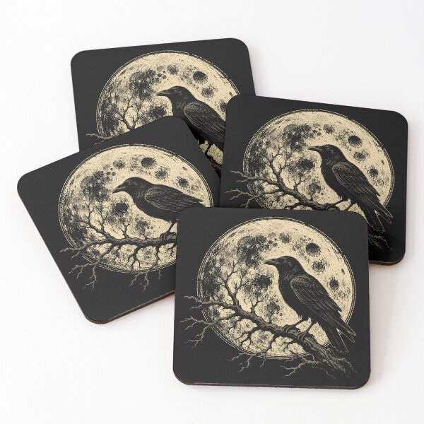 Item preview, Vintage Raven Moon Gothic Retro Nature designed and sold by Moizento.