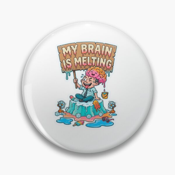 Item preview, My Brain Is Melting Funny Summer Sticker designed and sold by Imaginarium of Chaos falcon88 .