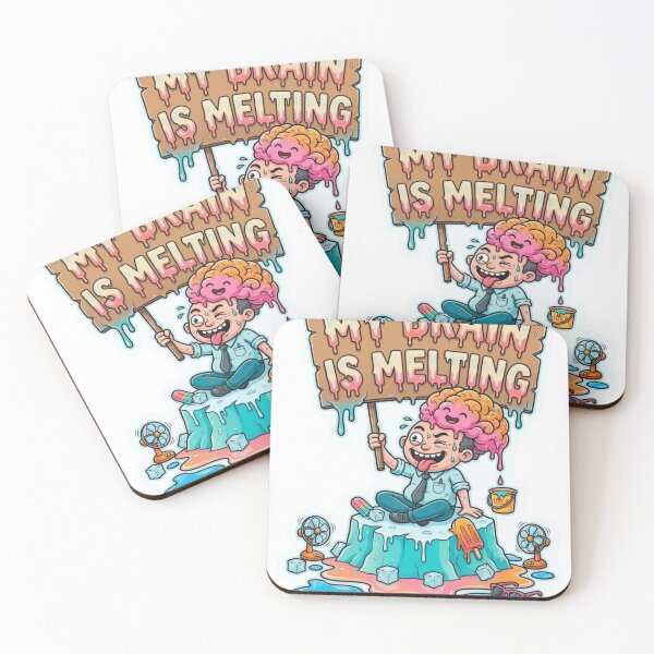 Item preview, My Brain Is Melting Funny Summer Sticker designed and sold by Imaginarium of Chaos falcon88 .