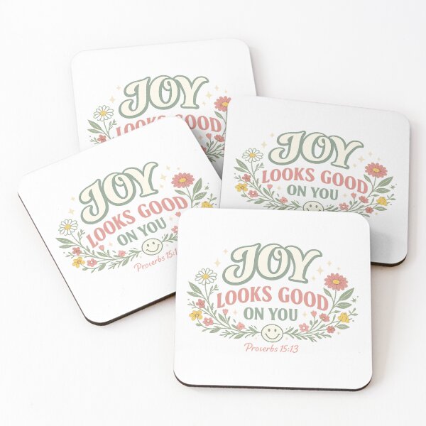 Item preview, Joy Looks Good on You Proverbs 15:13 Christian Floral Smiley Faith Shirt designed and sold by SoulThread Studio.