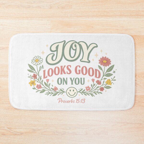 Item preview, Joy Looks Good on You Proverbs 15:13 Christian Floral Smiley Faith Shirt designed and sold by SoulThread Studio.