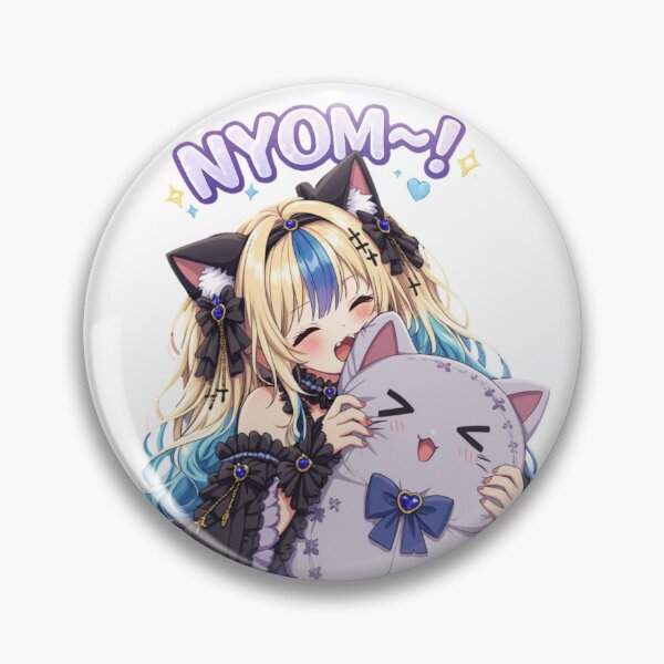 Item preview, NYOM! Cute Kawaii Anime Cat Girl Biting Her Plushie designed and sold by Revyra Design .