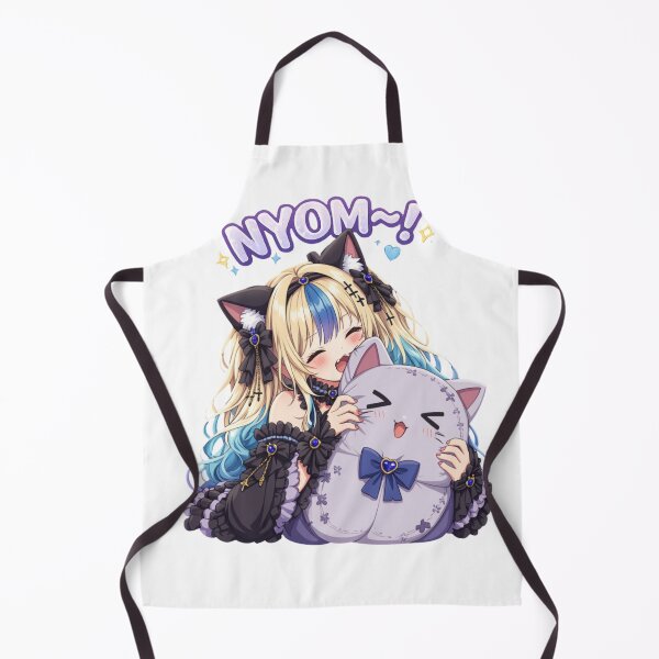 Item preview, NYOM! Cute Kawaii Anime Cat Girl Biting Her Plushie designed and sold by Revyra Design .
