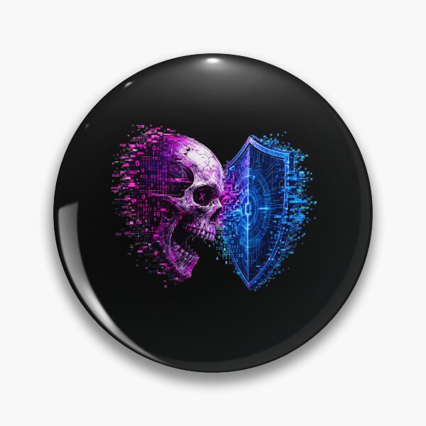 Item preview,  Adversarial Glitched Binary Conflict - Skull vs Shield Digital Art designed and sold by Uglyandcute.