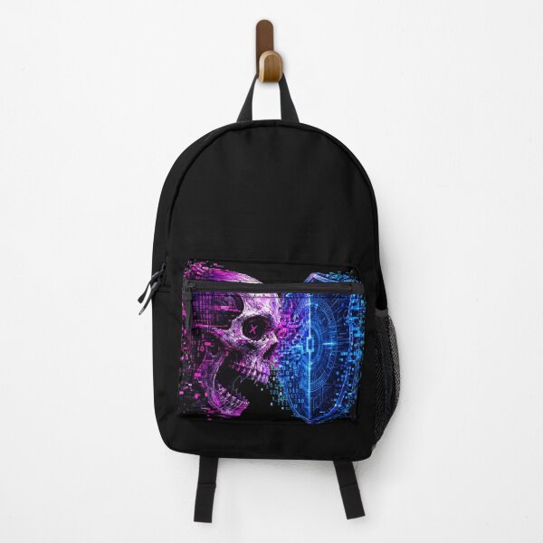 Item preview, Adversarial Glitched Binary Conflict - Skull vs Shield Digital Art designed and sold by Uglyandcute.
