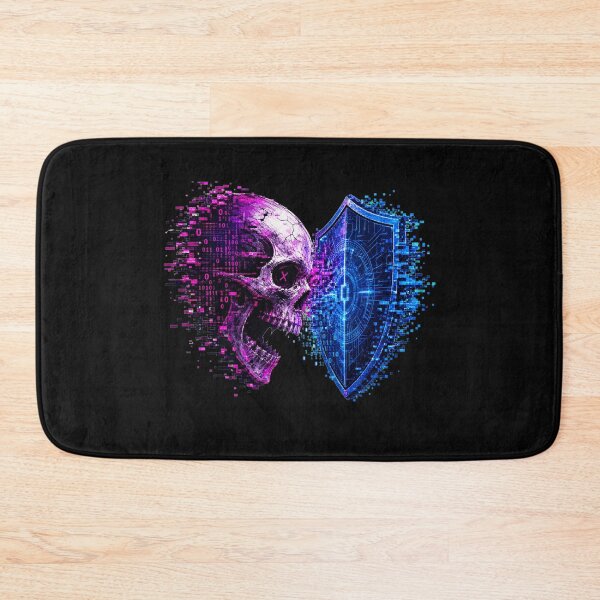 Item preview,  Adversarial Glitched Binary Conflict - Skull vs Shield Digital Art designed and sold by Uglyandcute.