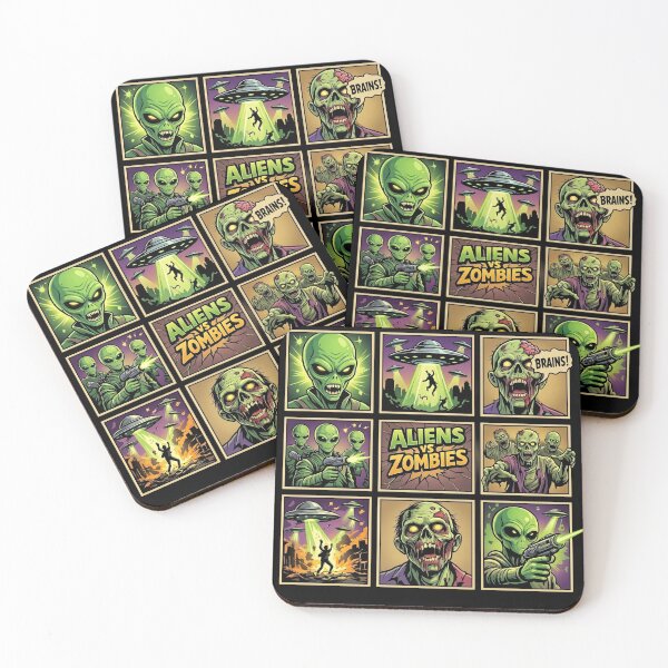 Item preview, Aliens vs Zombies Pop Art  designed and sold by redsharkuk.