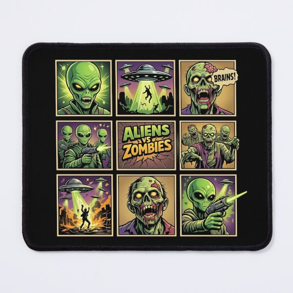 Item preview, Aliens vs Zombies Pop Art designed and sold by redsharkuk.