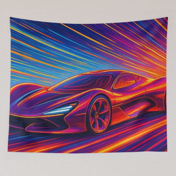 Item preview, Red Hypercar Hyperdrive - Abstract Neon Speed Art designed and sold by Nexus Space.