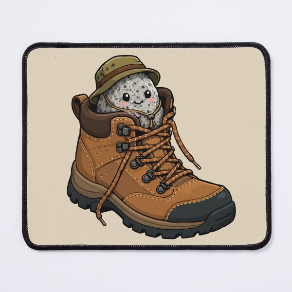 Item preview, Cute Rock in Hiking Boot Sticker Funny Rockhound Geology Adventure Design designed and sold by SimplePoDesign.