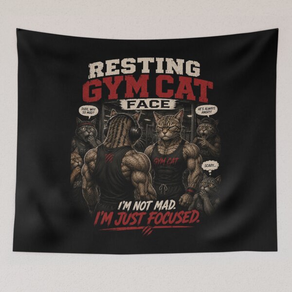 Item preview, Resting Gym Cat Face Funny Introvert Fitness Vintage Gift designed and sold by Digistore1221.