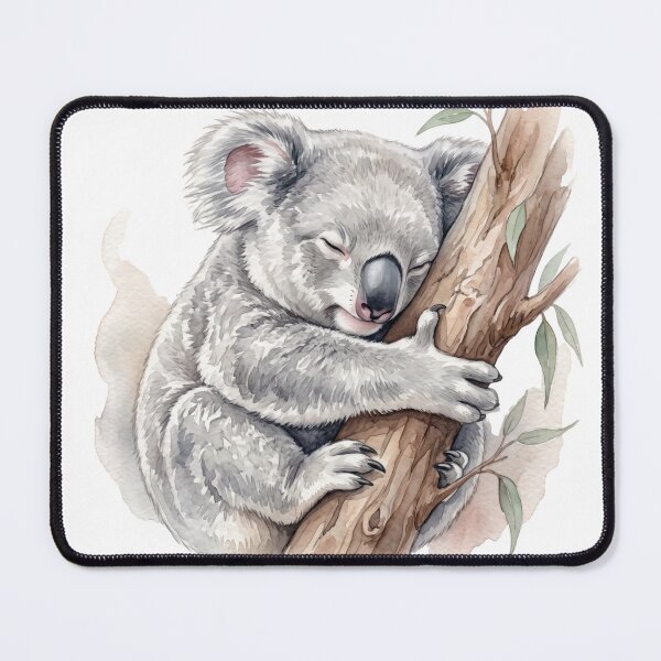 Item preview, Deeply Sleeping Watercolor Koala Hugging Eucalyptus Branch designed and sold by 0Zetgest.