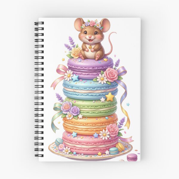 Item preview, Smiling mouse on rainbow macarons designed and sold by kidoramagic.