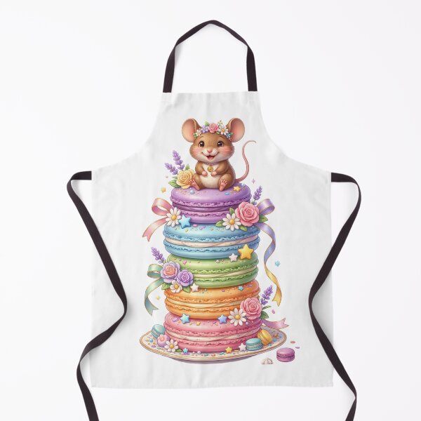 Item preview, Smiling mouse on rainbow macarons designed and sold by kidoramagic.