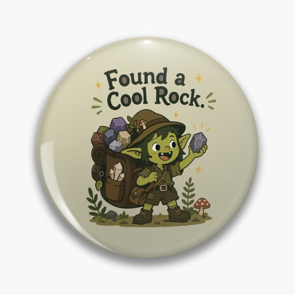 Item preview, Found a Cool Rock Funny Goblin Rockhound Sticker Cute Geology Crystal Collector Gift designed and sold by SimplePoDesign.