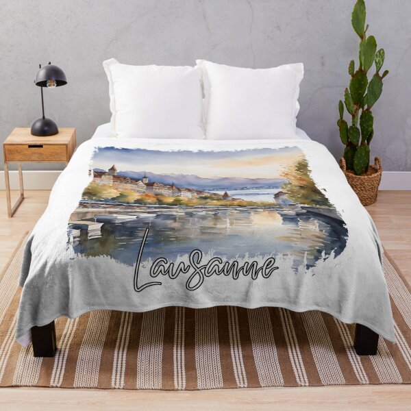 Item preview, Watercolor of Lausanne, Lausanne Switzerland designed and sold by Dressyourflag.