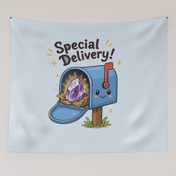 Item preview, Special Delivery Funny Crystal Mailbox Sticker Cute Rockhound Geology Collector Gift designed and sold by SimplePoDesign.