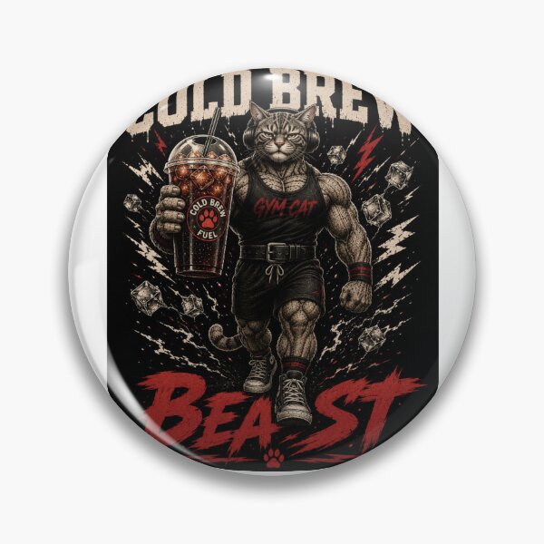 Item preview, Cold Brew Beast Funny Gym Cat Coffee Vintage Fitness Gift designed and sold by Digistore1221.