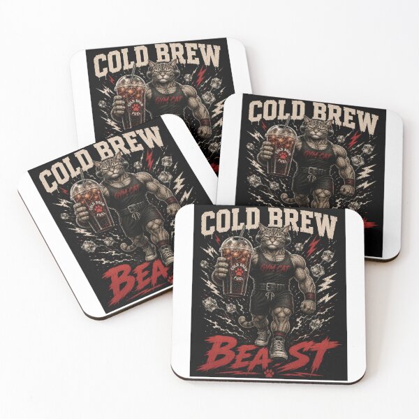 Item preview, Cold Brew Beast Funny Gym Cat Coffee Vintage Fitness Gift designed and sold by Digistore1221.