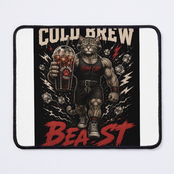 Item preview, Cold Brew Beast Funny Gym Cat Coffee Vintage Fitness Gift designed and sold by Digistore1221.