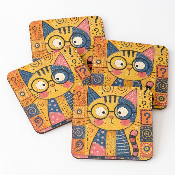 Item preview, Whimsical Folk Art Curious Cat designed and sold by Pure Craft.